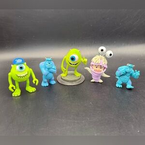 Disney Pixar Monsters, Inc Lot of 5 Figures Mike, Sulley & Boo Cake Topper Toys